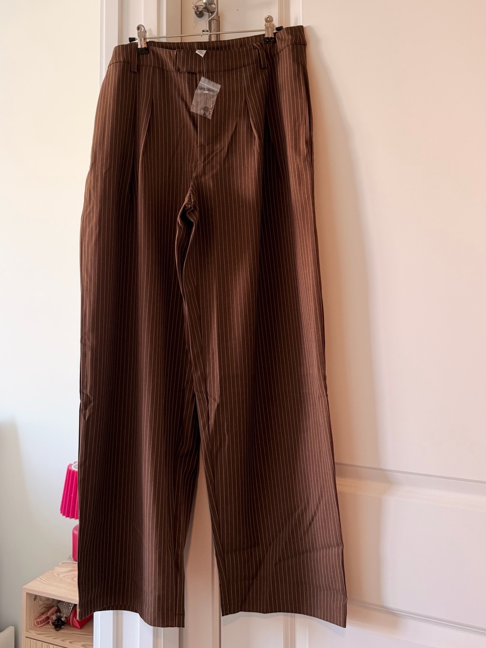 Urban Outfitters Brown Pinstripe Wide-Leg Pants